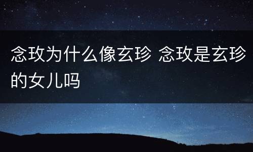 念玫为什么像玄珍 念玫是玄珍的女儿吗