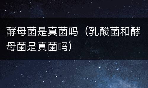 酵母菌是真菌吗（乳酸菌和酵母菌是真菌吗）