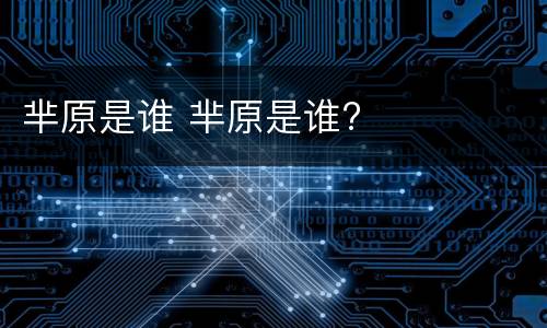 芈原是谁 芈原是谁?