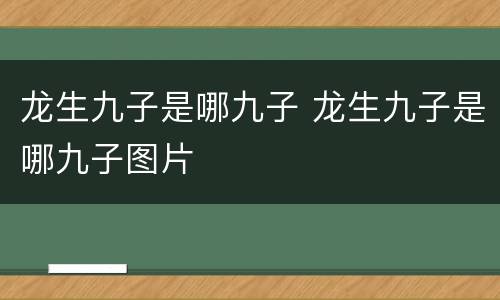 龙生九子是哪九子 龙生九子是哪九子图片