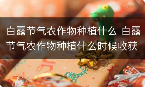 白露节气农作物种植什么 白露节气农作物种植什么时候收获