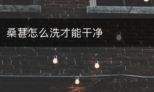 桑葚怎么洗才能干净