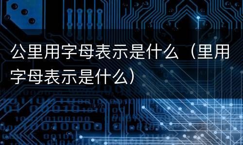 公里用字母表示是什么（里用字母表示是什么）