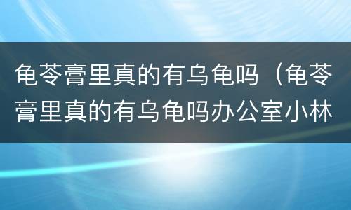龟苓膏里真的有乌龟吗（龟苓膏里真的有乌龟吗办公室小林）