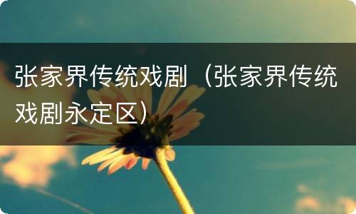 张家界传统戏剧（张家界传统戏剧永定区）