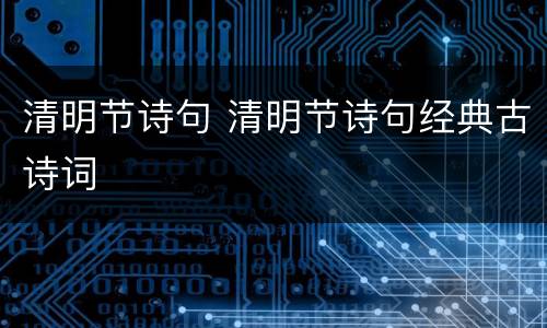 清明节诗句 清明节诗句经典古诗词
