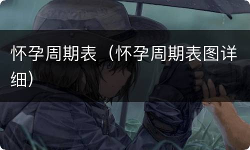 怀孕周期表（怀孕周期表图详细）