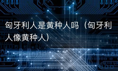 匈牙利人是黄种人吗（匈牙利人像黄种人）