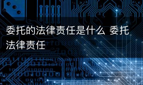 委托的法律责任是什么 委托 法律责任