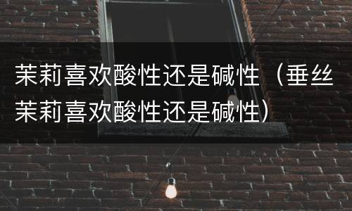 茉莉喜欢酸性还是碱性（垂丝茉莉喜欢酸性还是碱性）