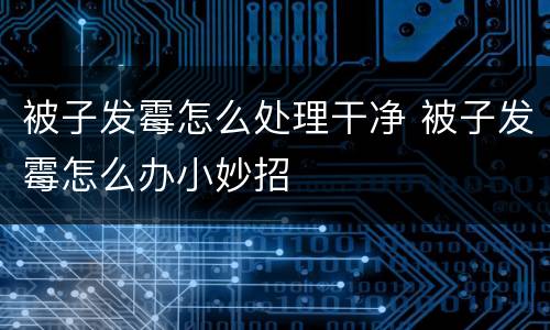 被子发霉怎么处理干净 被子发霉怎么办小妙招