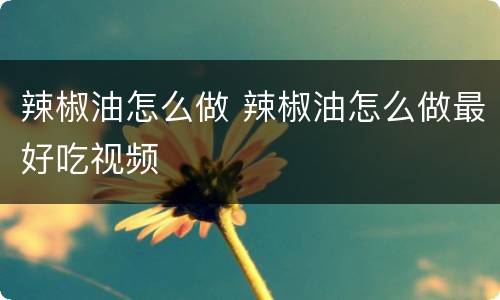 辣椒油怎么做 辣椒油怎么做最好吃视频
