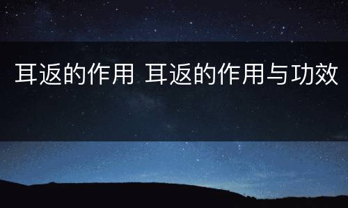 耳返的作用 耳返的作用与功效