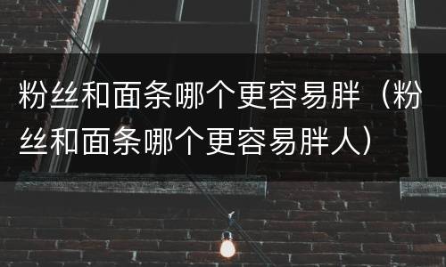 粉丝和面条哪个更容易胖（粉丝和面条哪个更容易胖人）