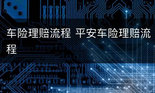 车险理赔流程 平安车险理赔流程