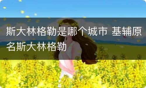 斯大林格勒是哪个城市 基辅原名斯大林格勒