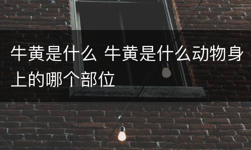 牛黄是什么 牛黄是什么动物身上的哪个部位