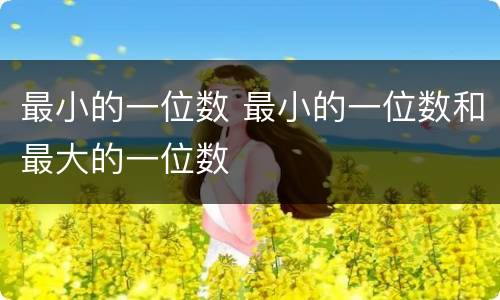 最小的一位数 最小的一位数和最大的一位数