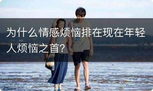 为什么情感烦恼排在现在年轻人烦恼之首？