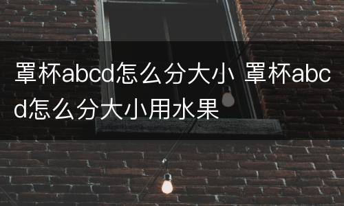罩杯abcd怎么分大小 罩杯abcd怎么分大小用水果