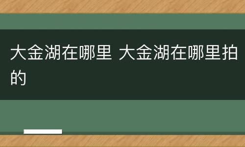 大金湖在哪里 大金湖在哪里拍的