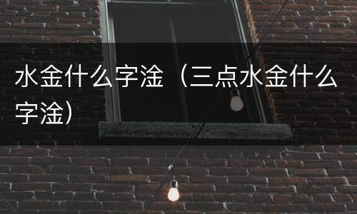 水金什么字淦（三点水金什么字淦）