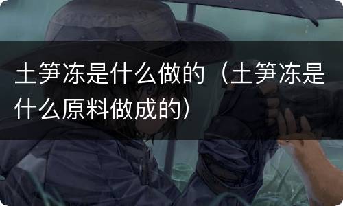 土笋冻是什么做的（土笋冻是什么原料做成的）