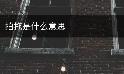 拍拖是什么意思