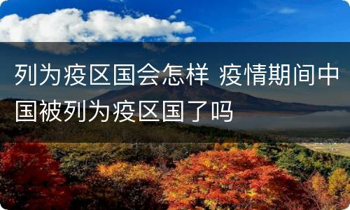 列为疫区国会怎样 疫情期间中国被列为疫区国了吗