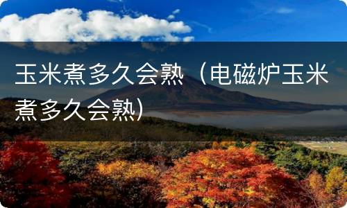 玉米煮多久会熟（电磁炉玉米煮多久会熟）