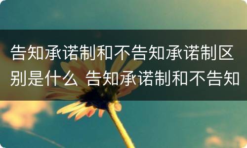 告知承诺制和不告知承诺制区别是什么 告知承诺制和不告知承诺制区别是什么呢