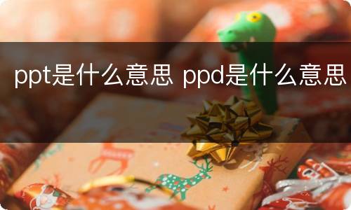 ppt是什么意思 ppd是什么意思