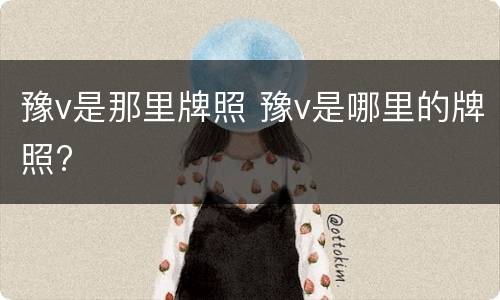 豫v是那里牌照 豫v是哪里的牌照?