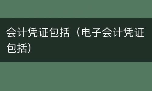 会计凭证包括（电子会计凭证包括）