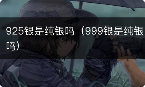 925银是纯银吗（999银是纯银吗）