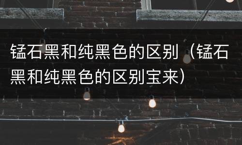 锰石黑和纯黑色的区别（锰石黑和纯黑色的区别宝来）