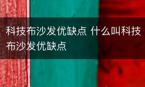 科技布沙发优缺点 什么叫科技布沙发优缺点