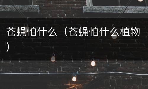 苍蝇怕什么（苍蝇怕什么植物）
