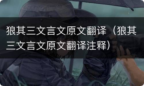 狼其三文言文原文翻译（狼其三文言文原文翻译注释）