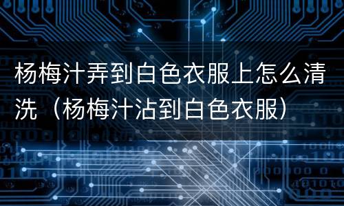 杨梅汁弄到白色衣服上怎么清洗（杨梅汁沾到白色衣服）
