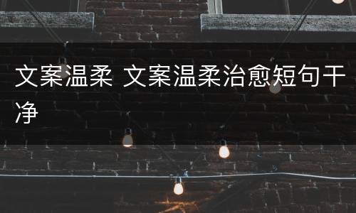 文案温柔 文案温柔治愈短句干净