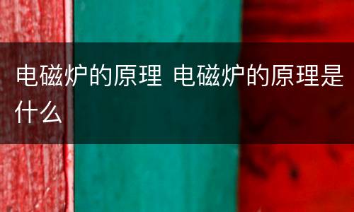 电磁炉的原理 电磁炉的原理是什么