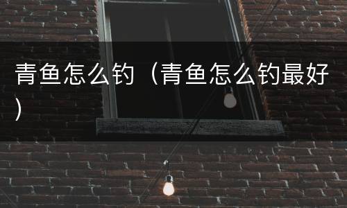 青鱼怎么钓（青鱼怎么钓最好）