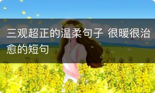 三观超正的温柔句子 很暖很治愈的短句