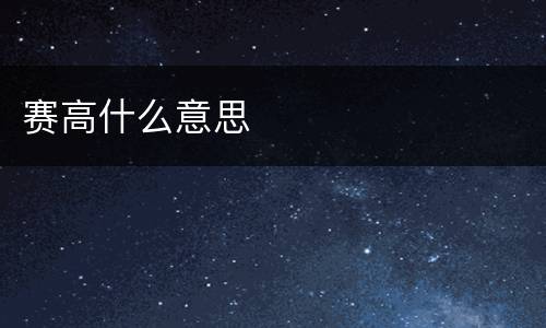 赛高什么意思