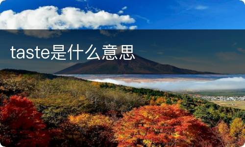 taste是什么意思