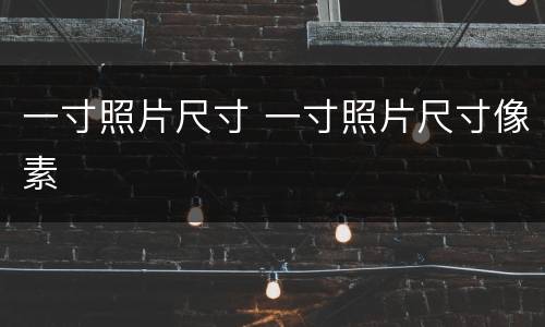 一寸照片尺寸 一寸照片尺寸像素