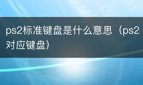 ps2标准键盘是什么意思（ps2对应键盘）