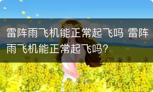 雷阵雨飞机能正常起飞吗 雷阵雨飞机能正常起飞吗?
