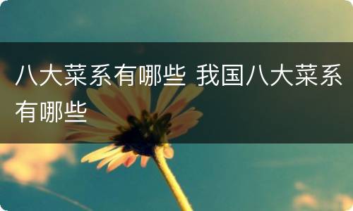 八大菜系有哪些 我国八大菜系有哪些